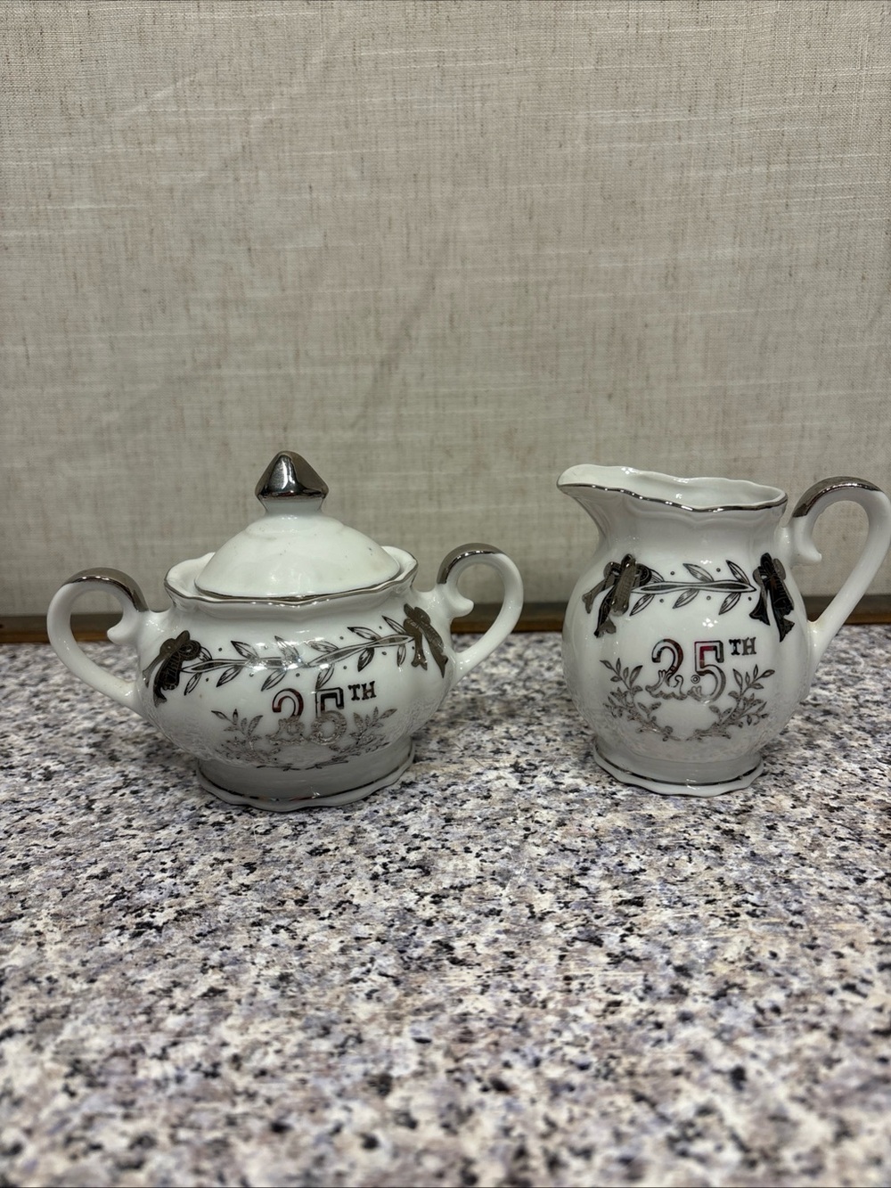 Vtg. Lefton China Set Creamer & Sugar Bowl #4929